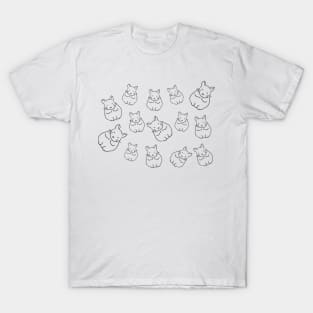 Chinchilla Squad Pattern Simple Cute Animal Minimal Art T-Shirt